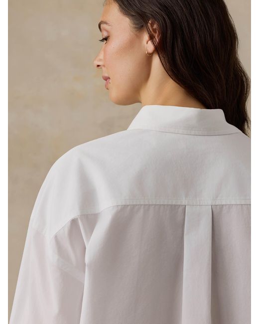 Faherty Brand White Coastal Poplin Relaxed Shirt