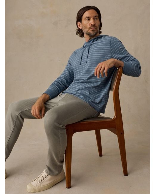 Faherty Brand Blue Stretch Terry 5-Pocket Pants for men
