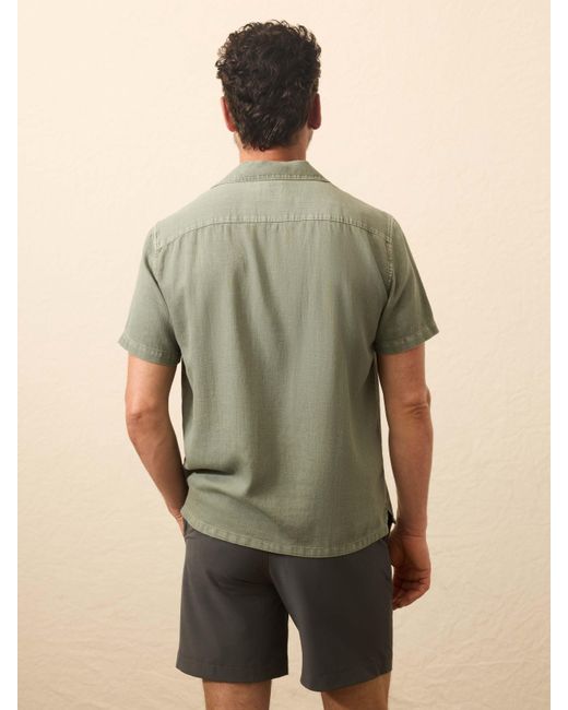 Faherty Brand Natural Short-Sleeve Hemp Blend Shirt for men