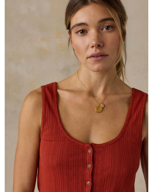 Faherty Brand Red Paradise Pointelle Cami Cardigan