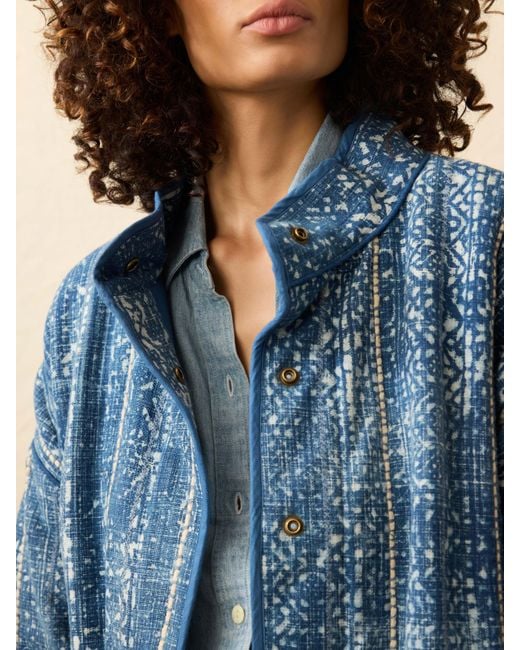 Faherty Brand Blue Quilted Patchwork Jacket