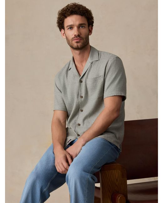 Faherty Brand Natural Short-Sleeve Breeze Camp Shirt for men