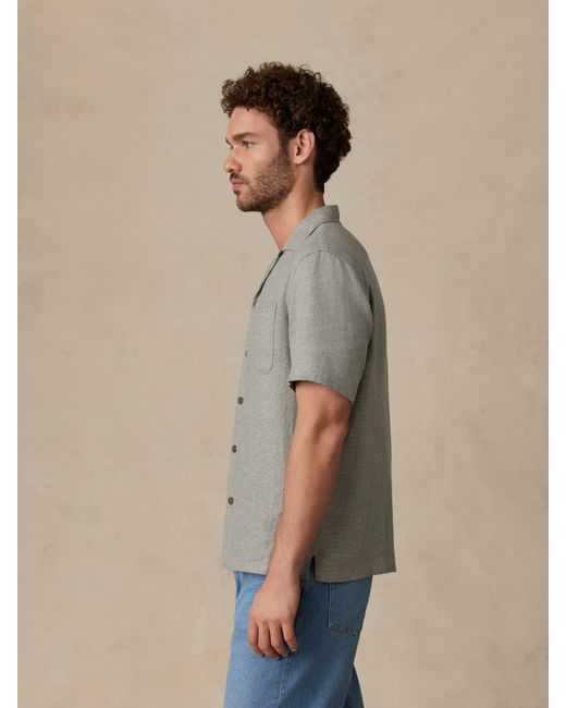 Faherty Brand Natural Short-Sleeve Breeze Camp Shirt for men