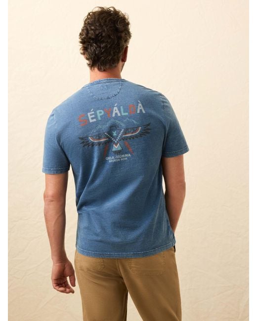 Faherty Brand Blue Steven Paul Judd Thunderbird T-Shirt for men