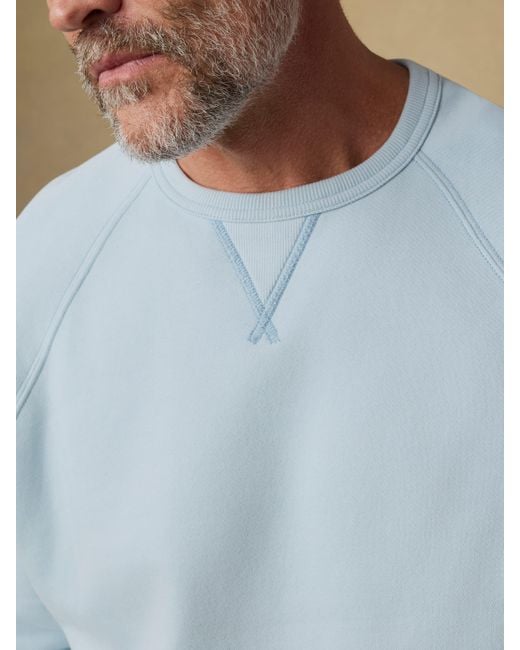 Faherty Brand Blue High Standard Fleece Crewneck T-Shirt for men