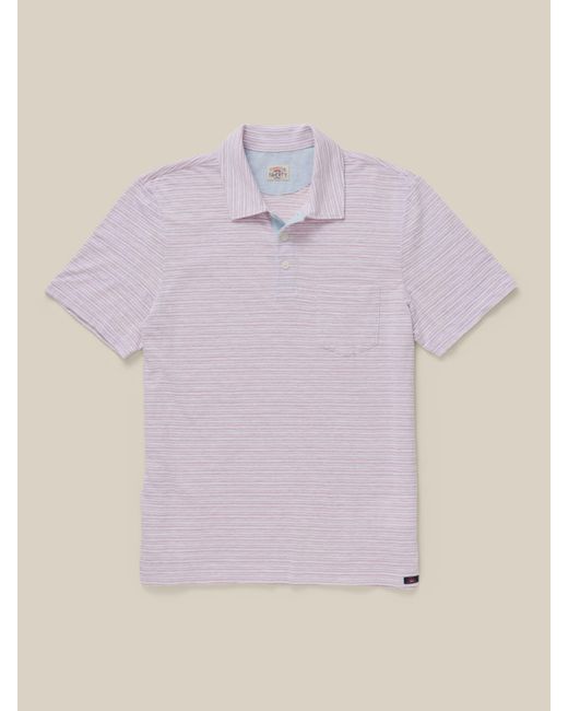 Faherty Brand Purple Short-Sleeve Breeze Polo Shirt for men