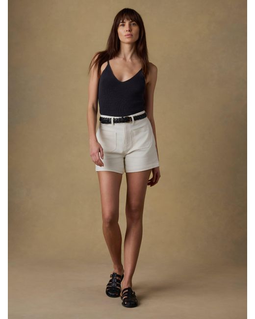 Faherty Brand Blue Stretch Terry Patch Pocket Short