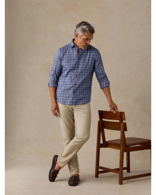 Faherty Brand Blue Soft Twill Movement&Trade; Shirt for men