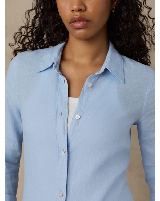 Faherty Brand Blue Laguna Linen Classic Shirt