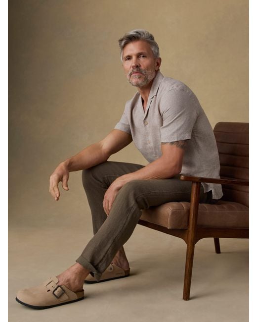 Faherty Brand Natural Short-Sleeve Laguna Linen Camp Shirt for men