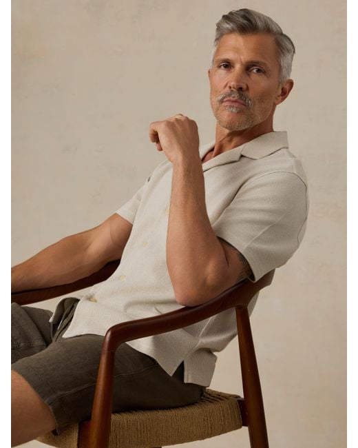 Faherty Brand Gray Short-Sleeve Oasis Camp Shirt for men