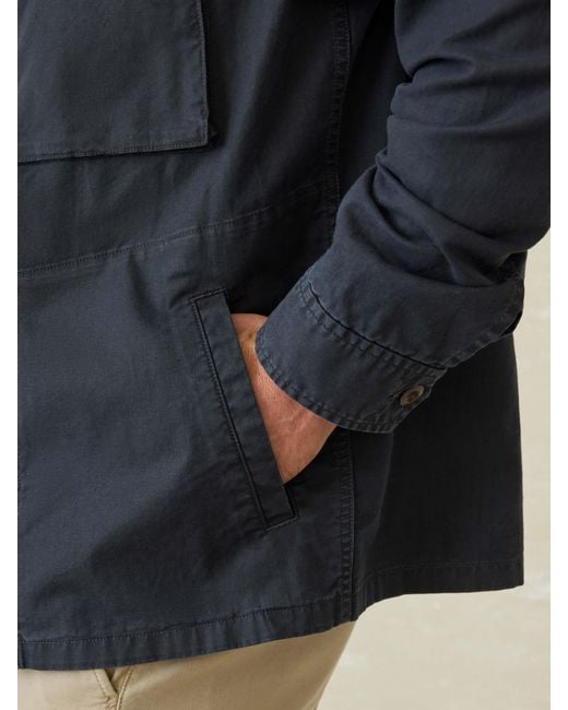 Faherty Brand Blue Commander Shirt Jacket for men