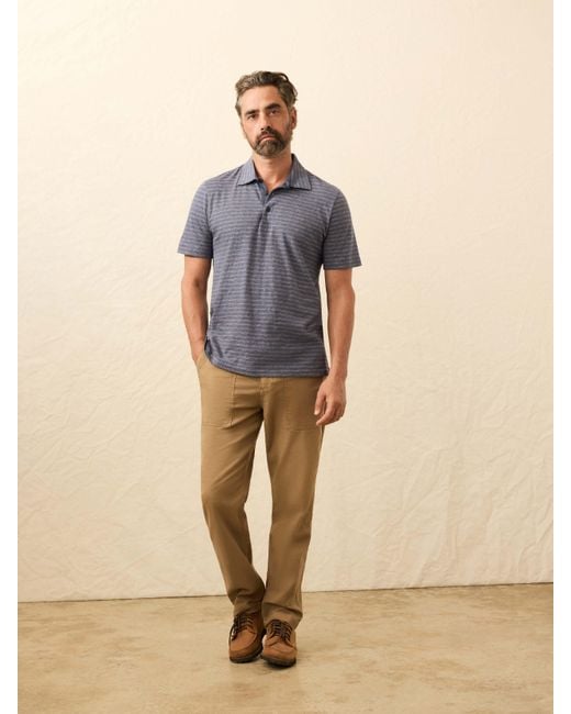 Faherty Brand Purple Sunwashed T-Shirt Polo for men