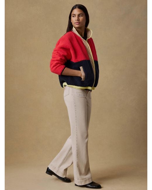 Faherty Brand Red Fireside Fleece Jacket