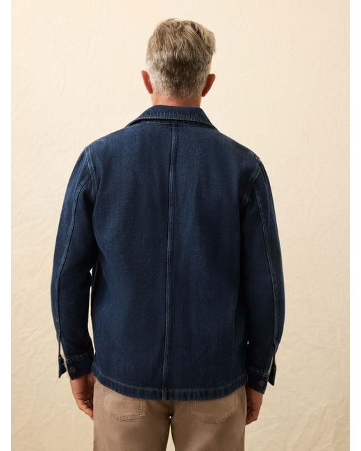 Faherty Brand Blue High Ridge Twill Studio Jacket for men