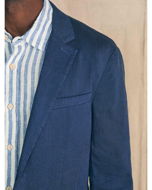 Faherty Brand Blue Movementtm Flex Linen Blazer for men
