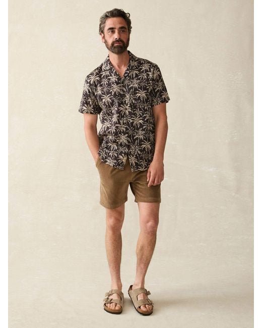 Faherty Brand Brown Short-Sleeve Hemp Blend Camp Shirt for men