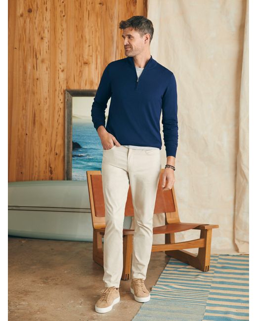 Faherty Brand Blue Movementtm Quarter Zip Sweater (tall) for men