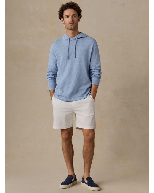 Faherty Brand Blue Sunwashed Organic Hoodie for men