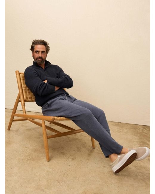 Faherty Brand Blue Aspen Lounge Cashmere Sweatpant for men