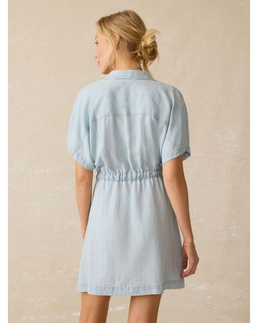 Faherty Brand Blue Tried & True Chambray Oakley Dress