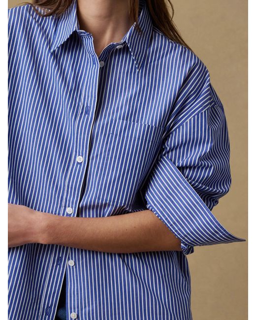 Faherty Brand Blue Coastal Poplin Relaxed Shirt