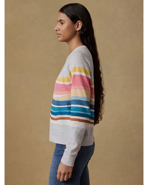 Faherty Brand Blue Sunwashed Organic Crewneck Hoodie