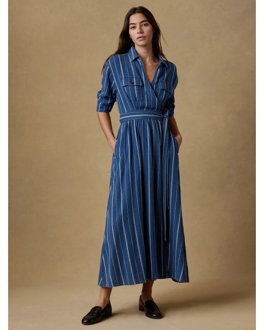Faherty Brand Blue Island Tide Julia Wrap Dress