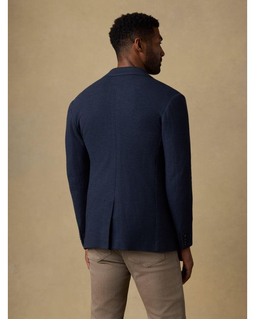 Faherty Brand Blue Highland Knit Blazer for men