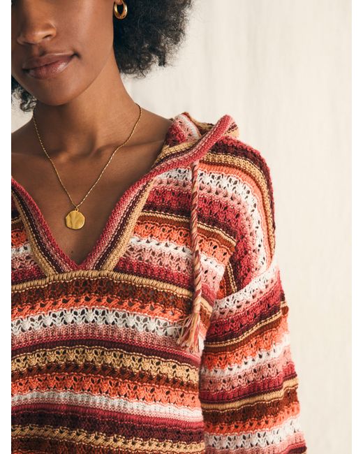 Faherty Brand Multicolor Beach Bonfire Crochet Hoodie