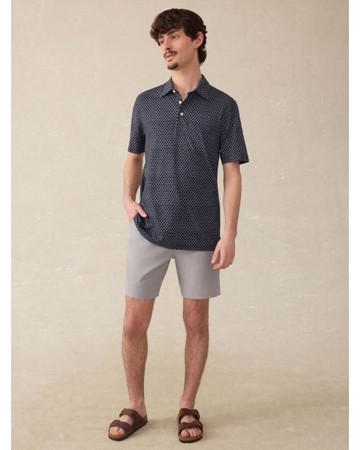 Faherty Brand Blue Short-Sleeve Movement&Trade; Pique Polo Shirt for men