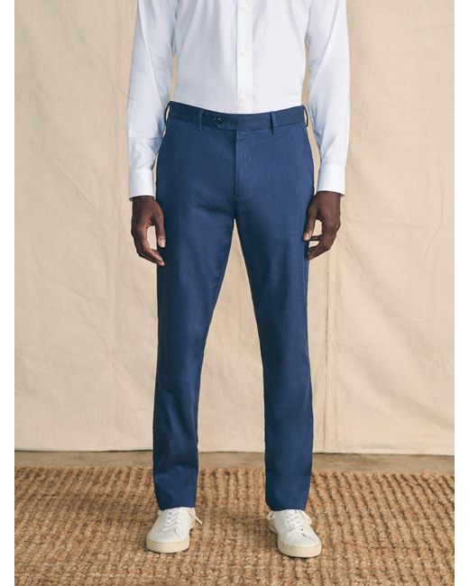 Faherty Brand Blue Movement&Trade; Flex Linen Trouser Pants for men
