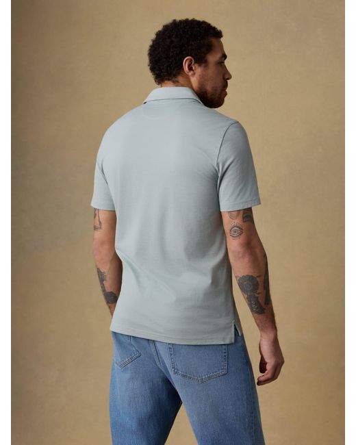 Faherty Brand Blue Short-Sleeve Movement&Trade; Pique Polo Shirt for men