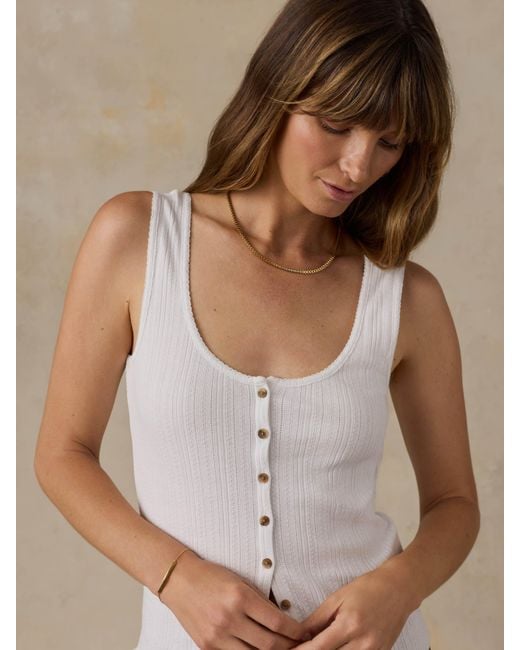 Faherty Brand Natural Paradise Pointelle Cami Cardigan