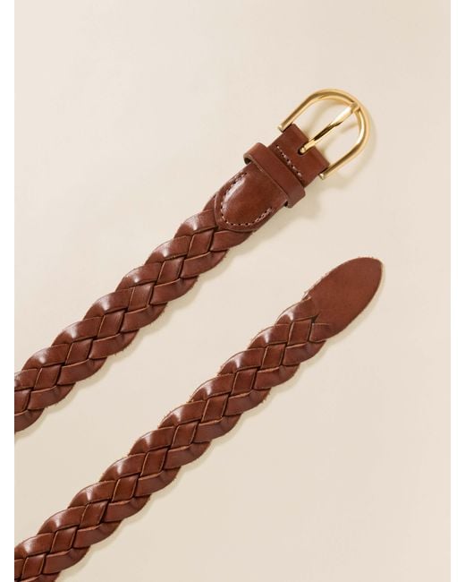 Faherty Brand Brown Downtown Braided Leather Belt