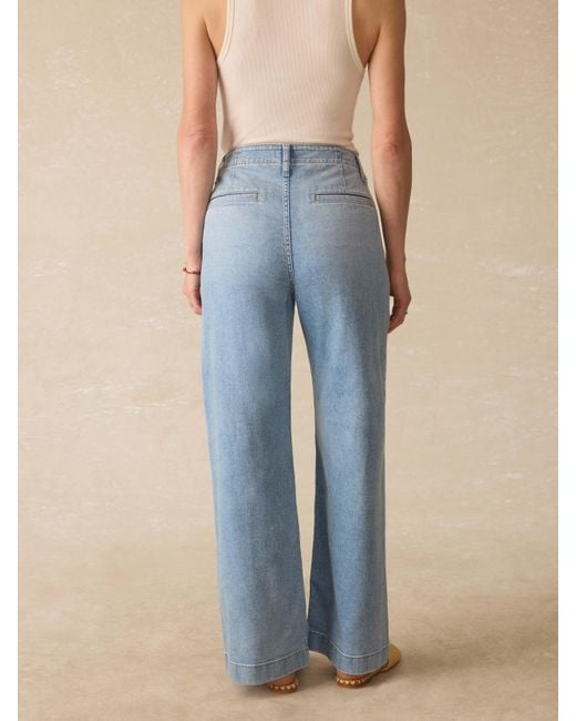 Faherty Brand Blue Linen Denim Pants