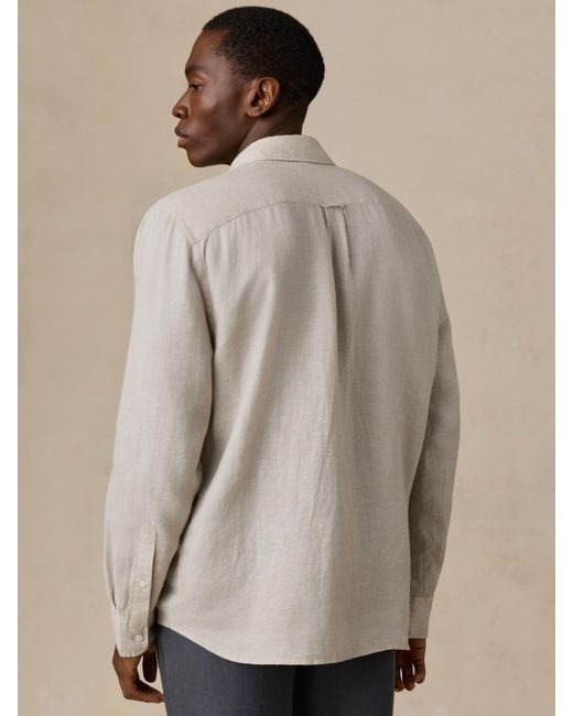 Faherty Brand Natural Sunwashed Linen Shirt for men