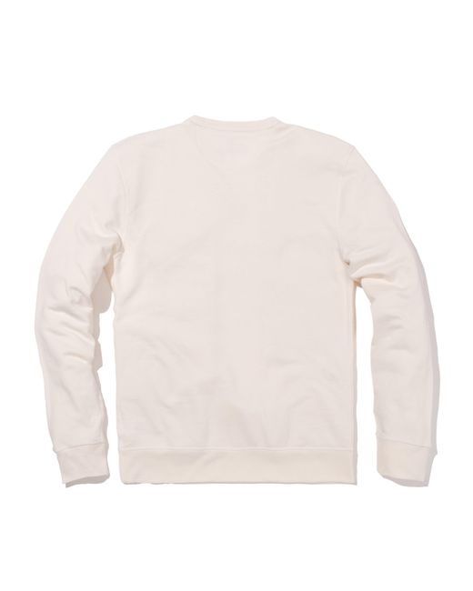 Faherty Brand White Charleston Long-sleeve Terry Crewneck T-shirt for men