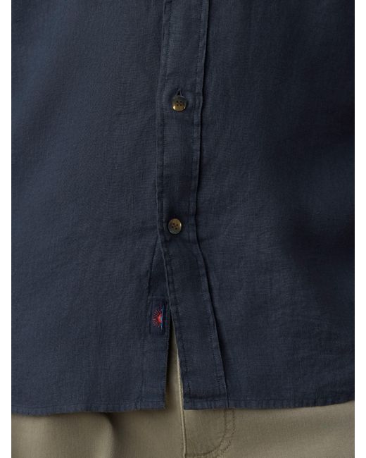 Faherty Brand Blue Sunwashed Linen Shirt for men