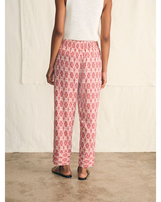 Faherty Brand Pink Pacific Beach Linen Pants