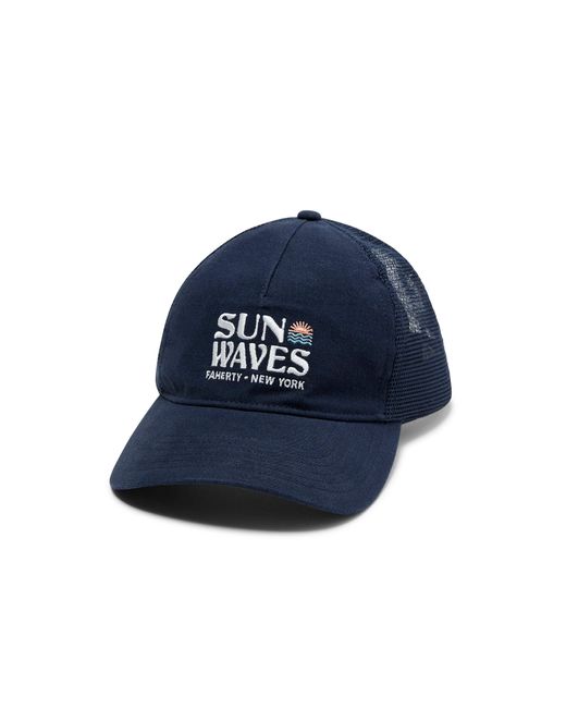 Faherty Brand Blue New York Retro Sun And Waves Trucker for men