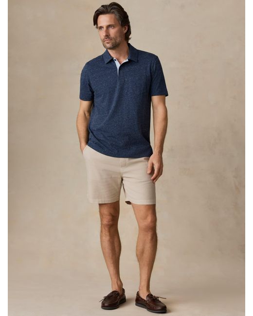 Faherty Brand Blue Short-Sleeve Breeze Polo Shirt for men