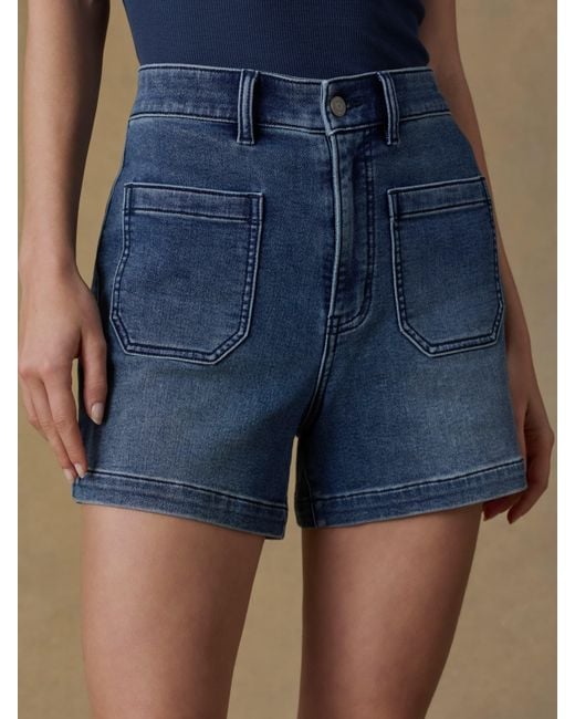 Faherty Brand Blue Stretch Terry Patch Pocket Short