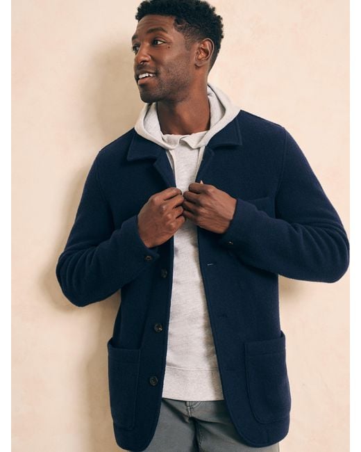 Faherty Wool Chore Jacket in Blue for Men | Lyst UK