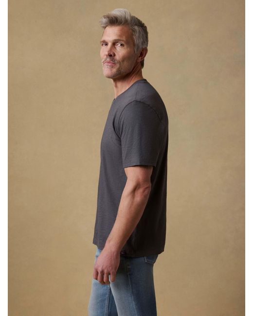 Faherty Brand Gray Short-Sleeve Sunwashed V-Neck T-Shirt for men