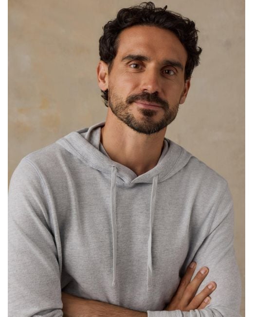Faherty Brand Gray Sunwashed Organic Hoodie for men