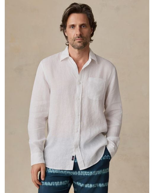 Faherty Brand Natural Sunwashed Linen Shirt for men