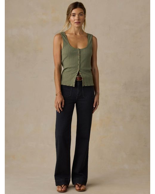 Faherty Brand Green Paradise Pointelle Cami Cardigan