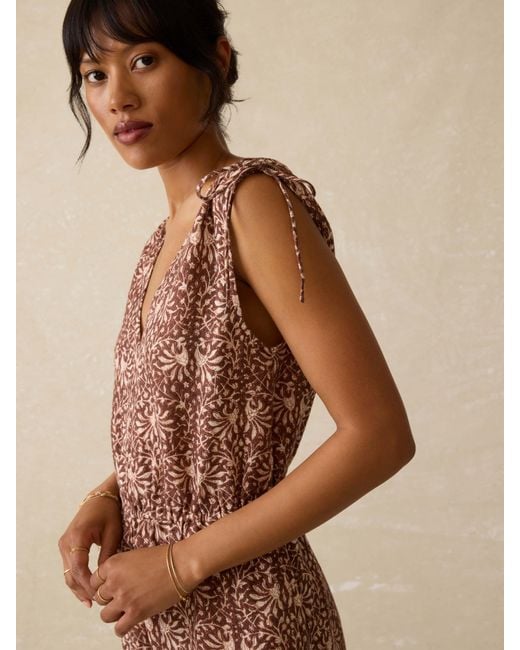 Faherty Brand Natural Jules Linen Jumpsuit