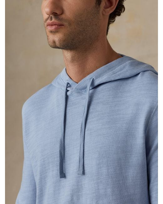 Faherty Brand Blue Sunwashed Organic Hoodie for men